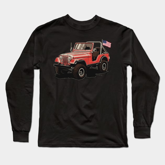 American jeep cj Long Sleeve T-Shirt by Saturasi